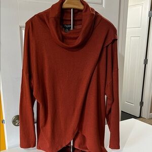 Papillon Blanc Rust Cowl Neck Sweater